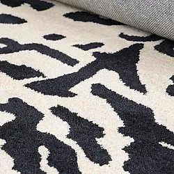 Tapis shaggy - Zebra Tufted Wool Premium (blanc/noir)