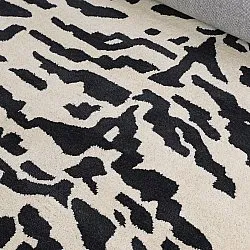 Tapis shaggy - Zebra Tufted Wool Premium (blanc/noir)