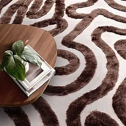 Tapis shaggy - Akaba (brun/rose clair)