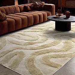 Tapis shaggy - Akaba (crème/beige)