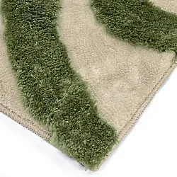 Tapis shaggy - Akaba (crème/vert)