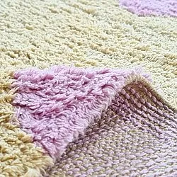 Tapis à poils longs - Amira Natural Cotton Shaggy (beige/violet)