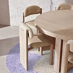 Tapis rond - Amira Natural Cotton Shaggy (violet/beige)