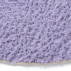 Tapis rond - Amira Natural Cotton Shaggy (violet/beige)