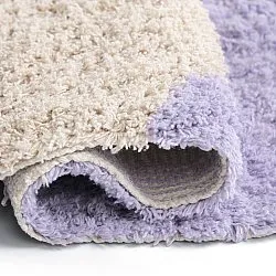 Tapis shaggy - Amira Natural Cotton Shaggy (violet/beige)