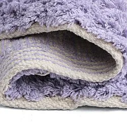 Tapis rond - Amira Natural Cotton Shaggy (violet/beige)