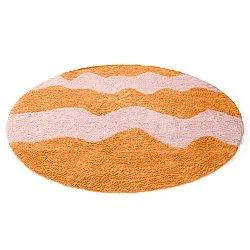Tapis rond - Amira Natural Cotton Shaggy (orange/rose)