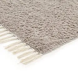 Tapis shaggy - Amira Natural Cotton Shaggy (taupe/jaune)