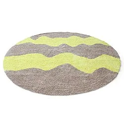 Tapis rond - Amira Natural Cotton Shaggy (taupe/jaune)