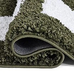 Tapis à poils longs - Asilah (vert/blanc)