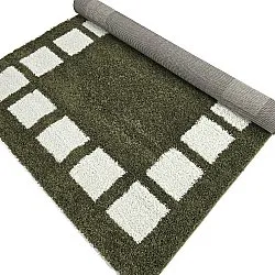 Tapis à poils longs - Asilah (vert/blanc)