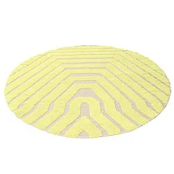 Tapis rond - Callista Natural Cotton Shaggy (jaune)