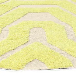Tapis rond - Callista Natural Cotton Shaggy (jaune)