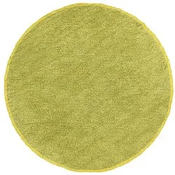 Tapis rond - Celina Natural Cotton Shaggy (vert/jaune)