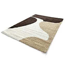 Tapis à poils longs - Chiniot (marron/beige/blanc)