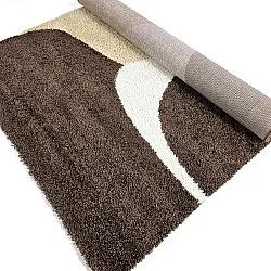 Tapis à poils longs - Chiniot (marron/beige/blanc)