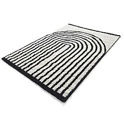 Tapis à poils longs - Cluny (blanc/noir)