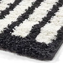 Tapis à poils longs - Cluny (blanc/noir)