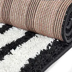 Tapis à poils longs - Cluny (blanc/noir)