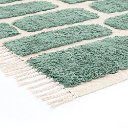 Tapis à poils longs - Cyrus Natural Cotton Shaggy (vert)
