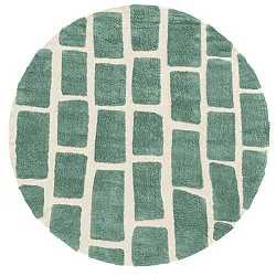 Tapis rond - Cyrus Natural Cotton Shaggy (vert)