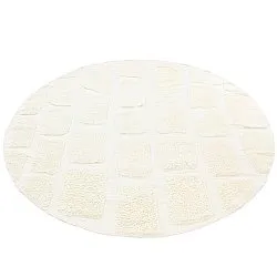 Tapis rond - Cyrus Natural Cotton Shaggy (blanc cassé)