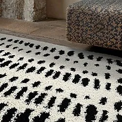 Tapis à poils longs - Dotty (noir/blanc)