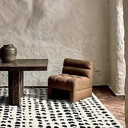 Tapis à poils longs - Dotty (noir/blanc)