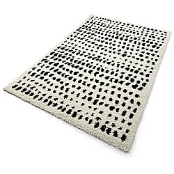 Tapis à poils longs - Dotty (noir/blanc)