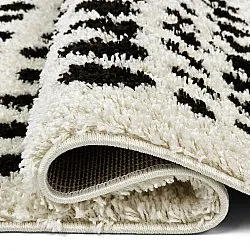 Tapis à poils longs - Dotty (noir/blanc)