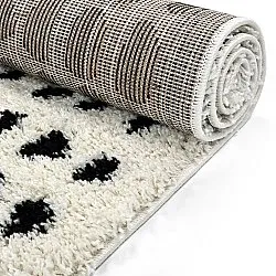 Tapis à poils longs - Dotty (noir/blanc)