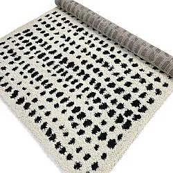 Tapis à poils longs - Dotty (noir/blanc)