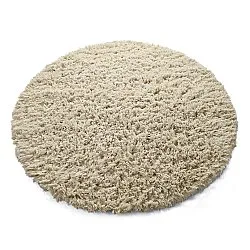 Tapis rond - Fassale Hand Woven Wool Shaggy (crème)