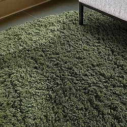 Tapis rond - Fassale Hand Woven Wool Shaggy (vert mousse)