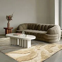 Tapis shaggy - Fergana (crème/beige)