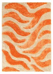 Tapis shaggy - Fergana (crème/orange)
