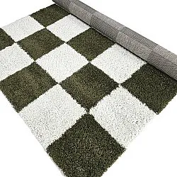 Tapis à poils longs - Gordes (vert/blanc)