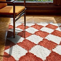 Tapis à poils longs - Albi (blanc/orange)