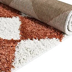 Tapis à poils longs - Albi (blanc/orange)