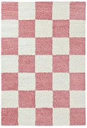 Tapis à poils longs - Gordes (rose/blanc)