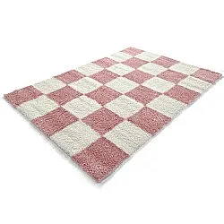 Tapis à poils longs - Gordes (rose/blanc)