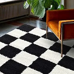 Tapis à poils longs - Gordes (noir/blanc)