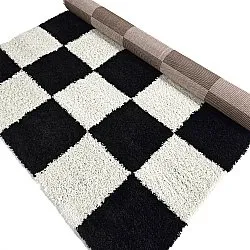 Tapis à poils longs - Gordes (noir/blanc)