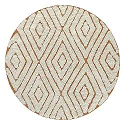Tapis rond - Holwell Natural Cotton Shaggy (umazano bela/rjava)