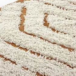Tapis rond - Holwell Natural Cotton Shaggy (umazano bela/rjava)