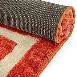 Tapis shaggy - Karbala (crème/rouge)