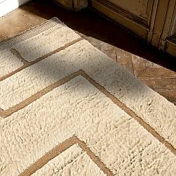 Tapis shaggy - Kiberg Hand Woven Wool Shaggy (crème)