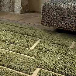 Tapis shaggy - Kiberg Hand Woven Wool Shaggy (vert)