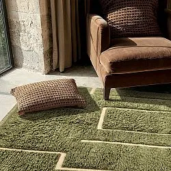 Tapis shaggy - Kiberg Hand Woven Wool Shaggy (vert)
