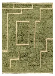 Tapis shaggy - Kiberg Hand Woven Wool Shaggy (vert)